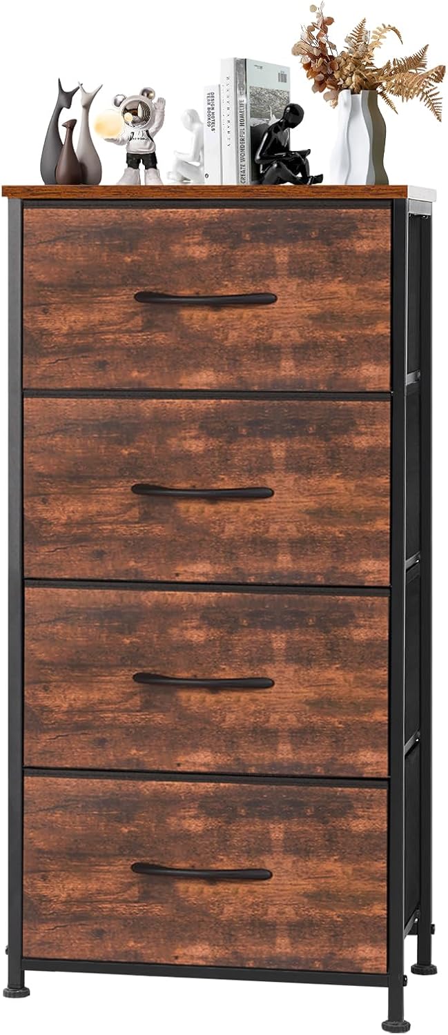 My Depot Bedroom Dresser with 4 Storage Drawers Suitable for Clothes, Kids Room, Living Room, Hallway, Entrance