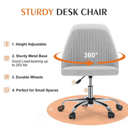 MyDepot Adjustable Rolling Home or Office Armless Desk Chair