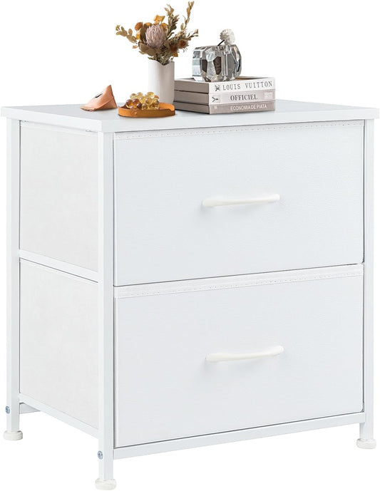 My Depot Nightstand with 2 Fabric Drawers for Wardrobe, Entryway, College Dorm