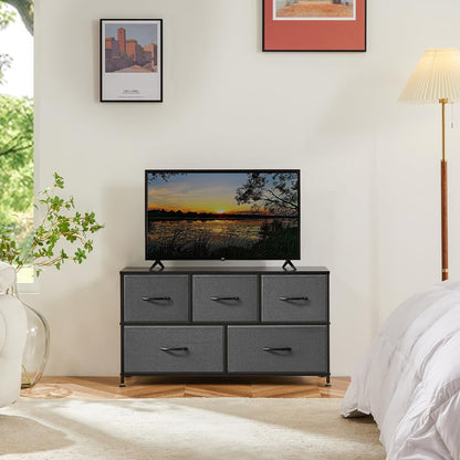 My Depot Dresser with 5 Fabric Drawers for Kids Bedroom, TV Stand