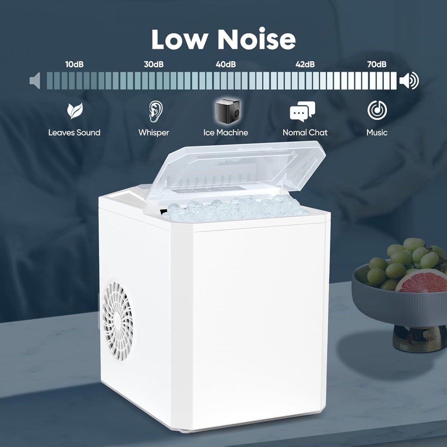 Nestov Ice Maker Self-Cleaning Portable Comes with Ice Scoop Suitable for Countertop