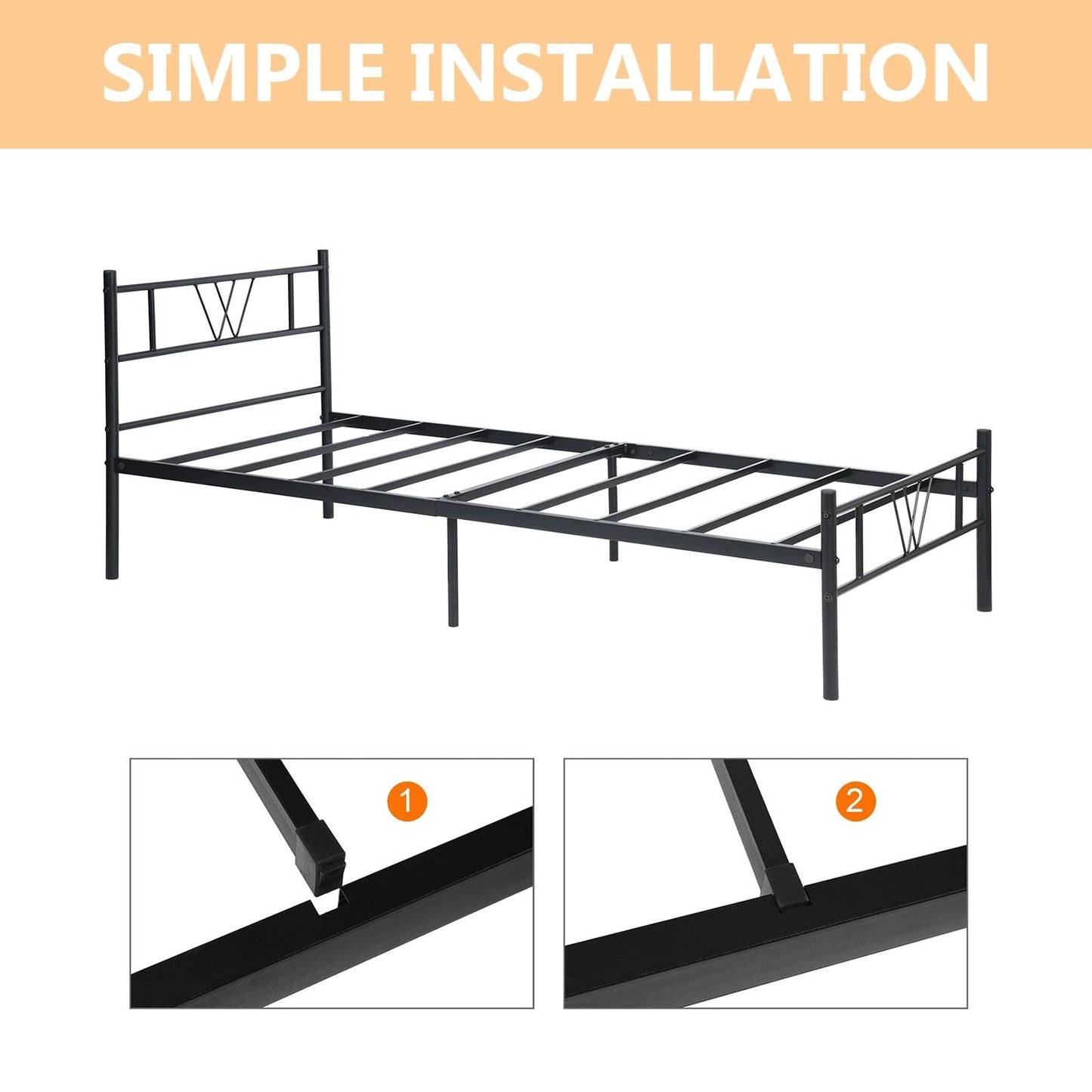 MyDepot Bed Frame with Headboard