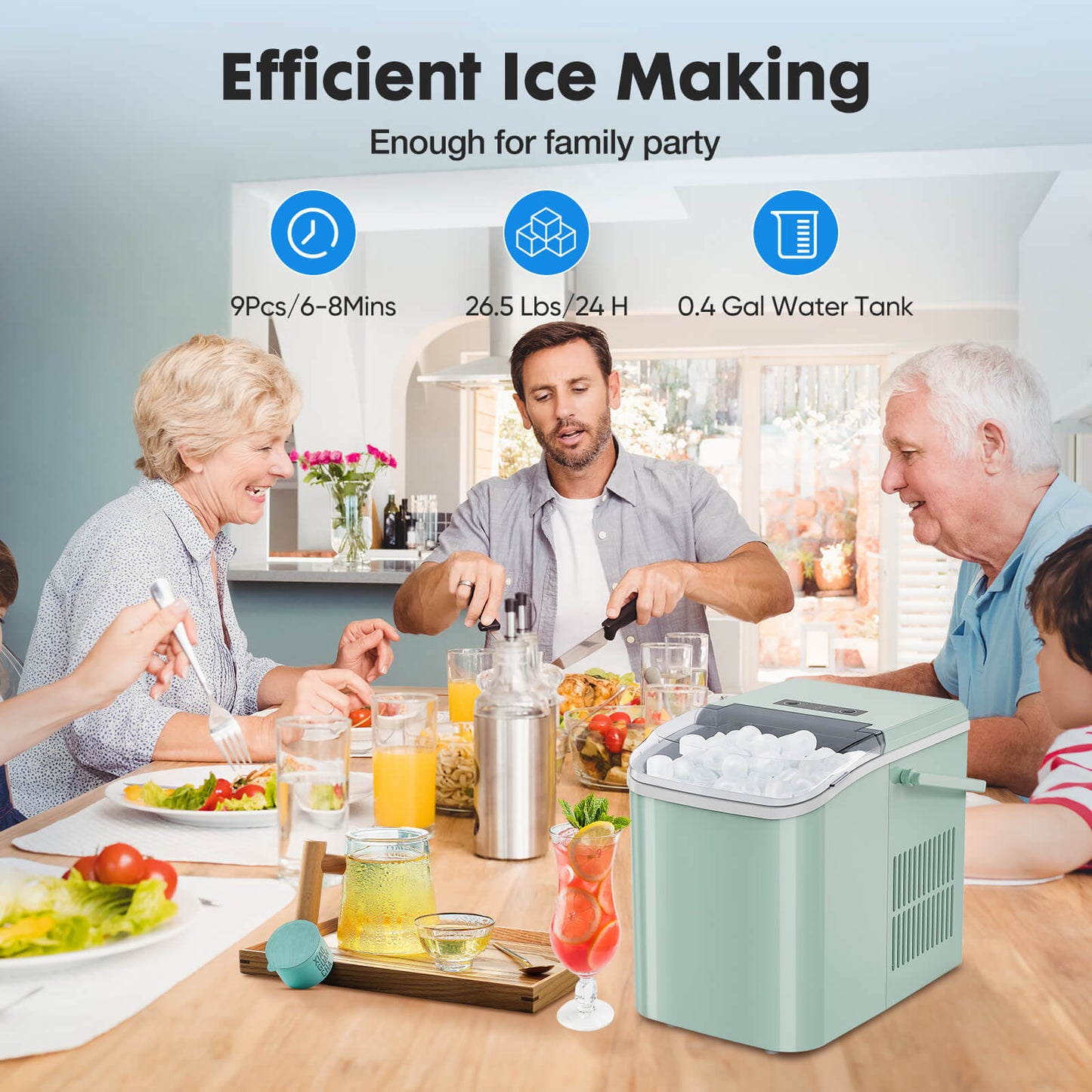 Icemaker Machine, Self Cleaning, Quiet for Countertop