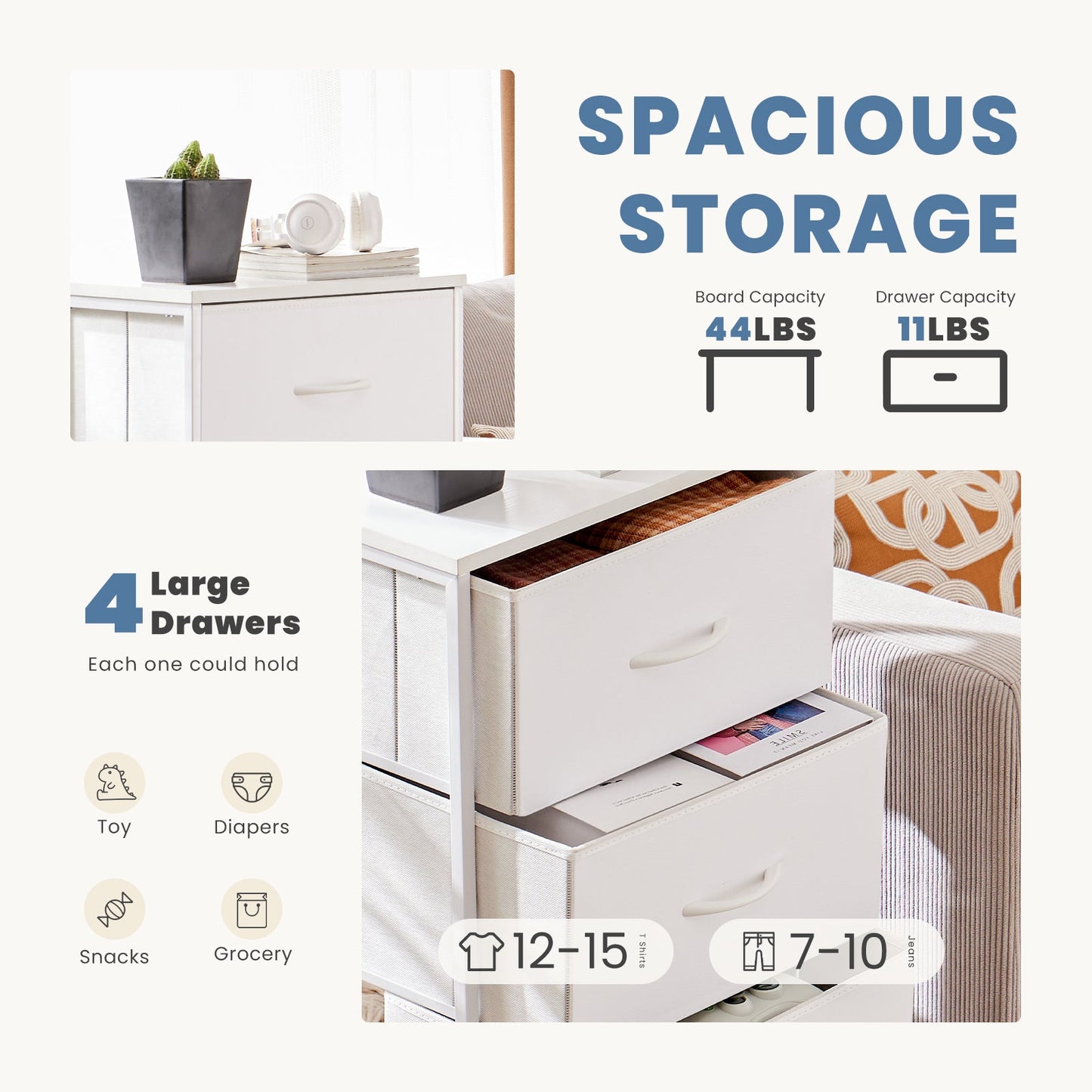 MyDepot Bedroom Dresser Organizer with Drawers for Storage