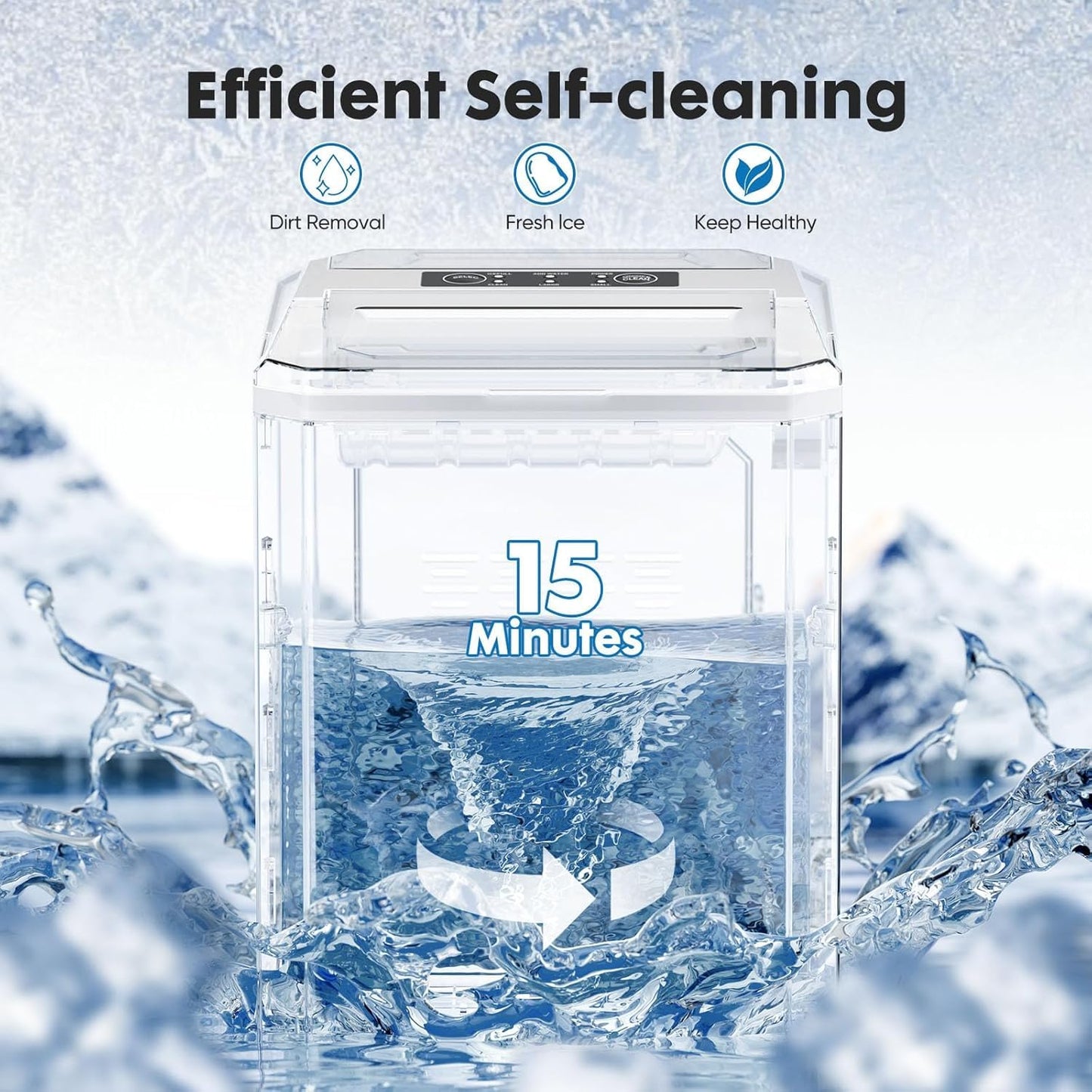 Nestov Ice Maker Self-Cleaning Portable Comes with Ice Scoop Suitable for Countertop