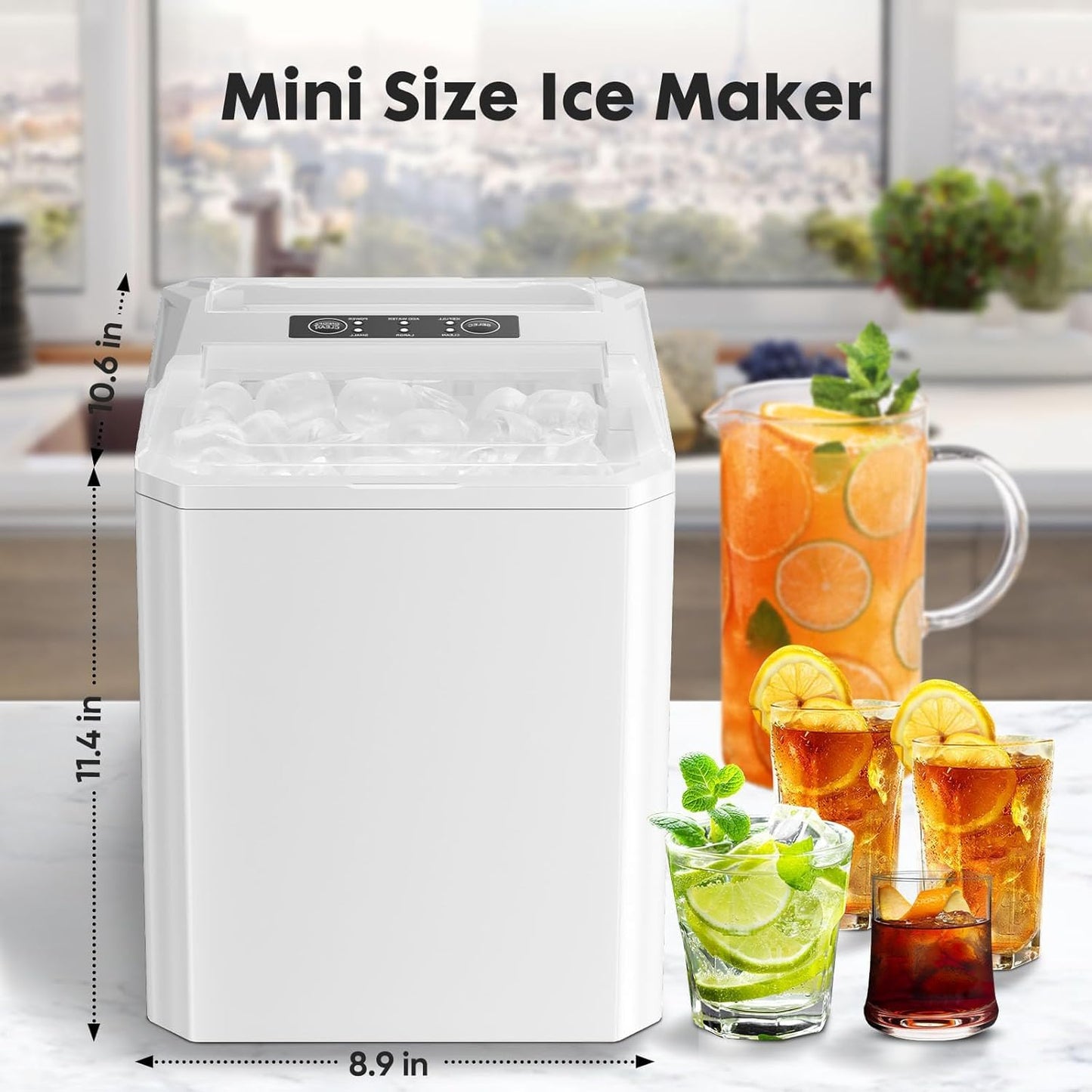 Nestov Ice Maker Self-Cleaning Portable Comes with Ice Scoop Suitable for Countertop