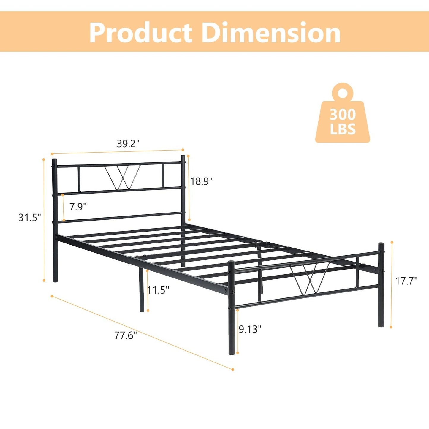 MyDepot Bed Frame with Headboard