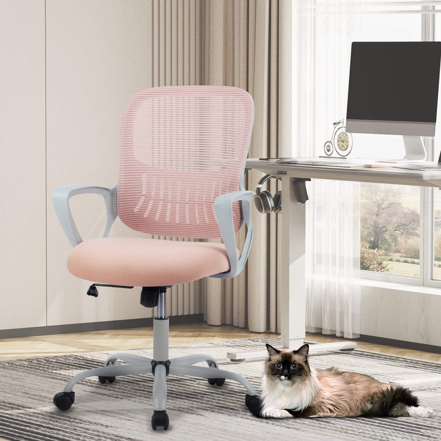 MyDepot Ergonomic Office Mesh Chair with Fixed Armrest