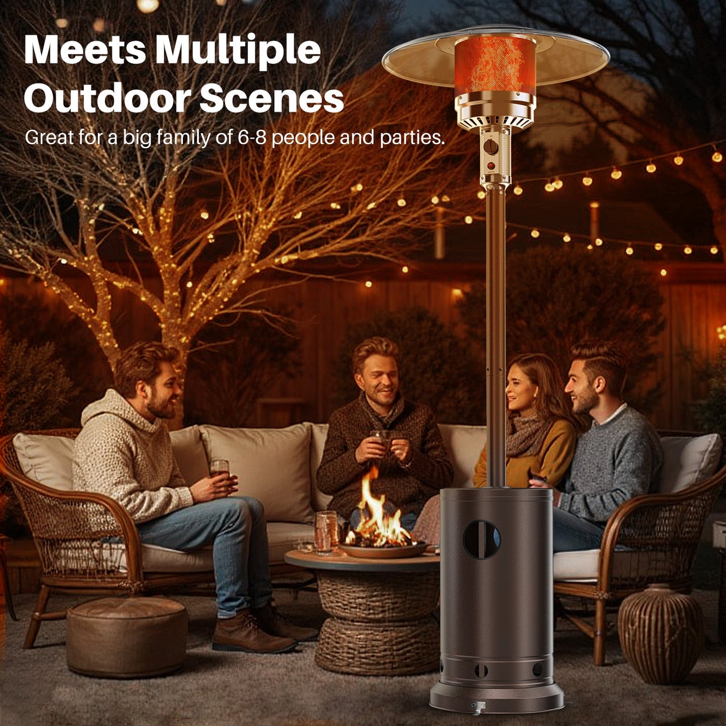 Propane Heater, 48,000 BTU Outdoor Heater for Patio with Auto Shutoff Safety System