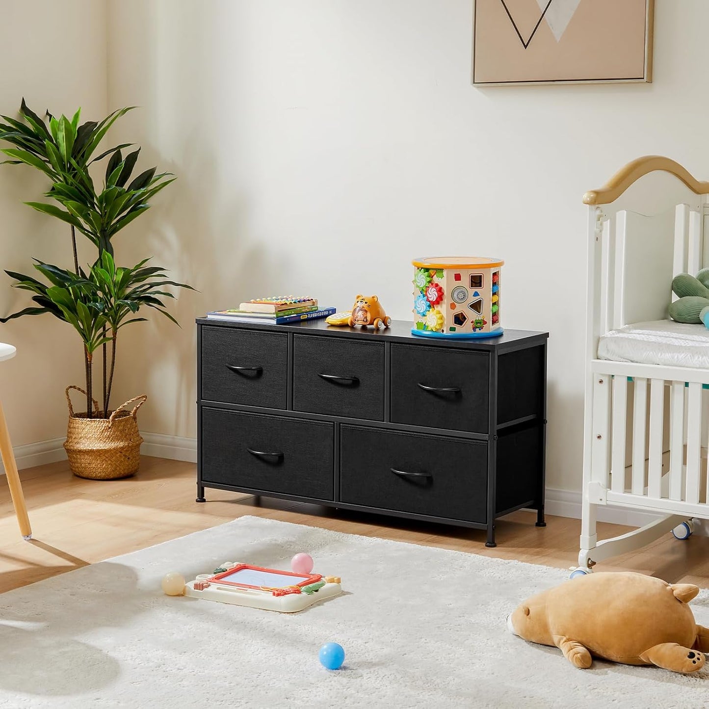 My Depot Dresser with 5 Fabric Drawers for Kids Bedroom, TV Stand