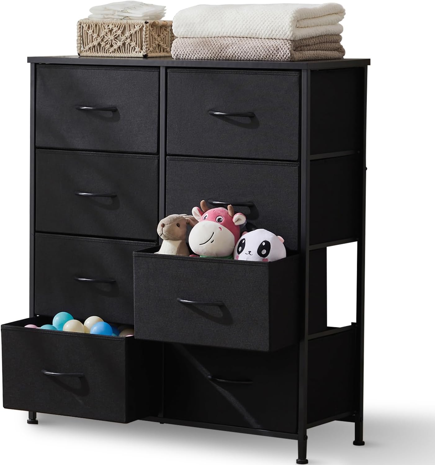 My Depot Bedroom Dresser with 8 Fabric Drawers for Clothing, Wardrobe, Children's Room