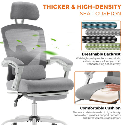 MyDepot Gaming Reclining High-Back Mesh Chair with Ergonomic Leg Rest