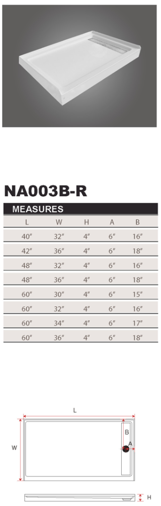 Shower Base NA003B-R