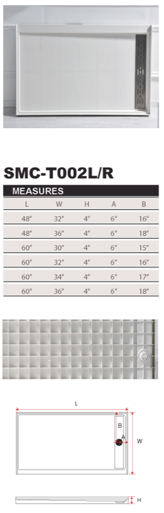 Shower Base SMC-T002L/R