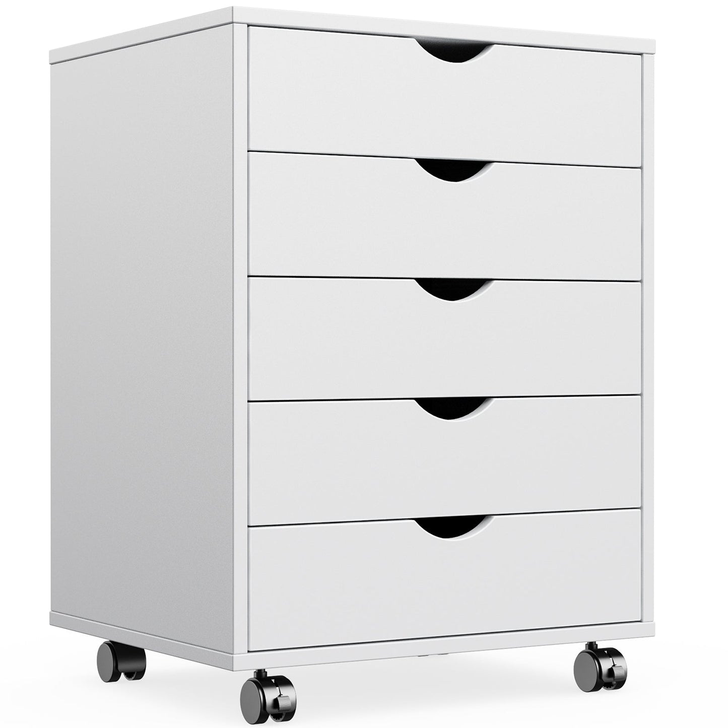 MyDepot White Panana 5/7 Drawer Chest Wooden Tall Dresser Storage Dresser Cabinet with Wheels