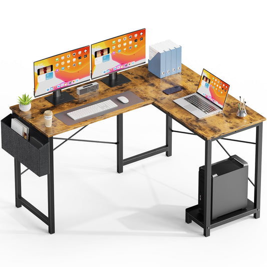 MyDepot L-shaped Corner Computer Desk with Side Storage