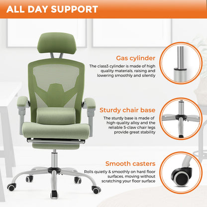 MyDepot Gaming Reclining High-Back Mesh Chair with Ergonomic Leg Rest