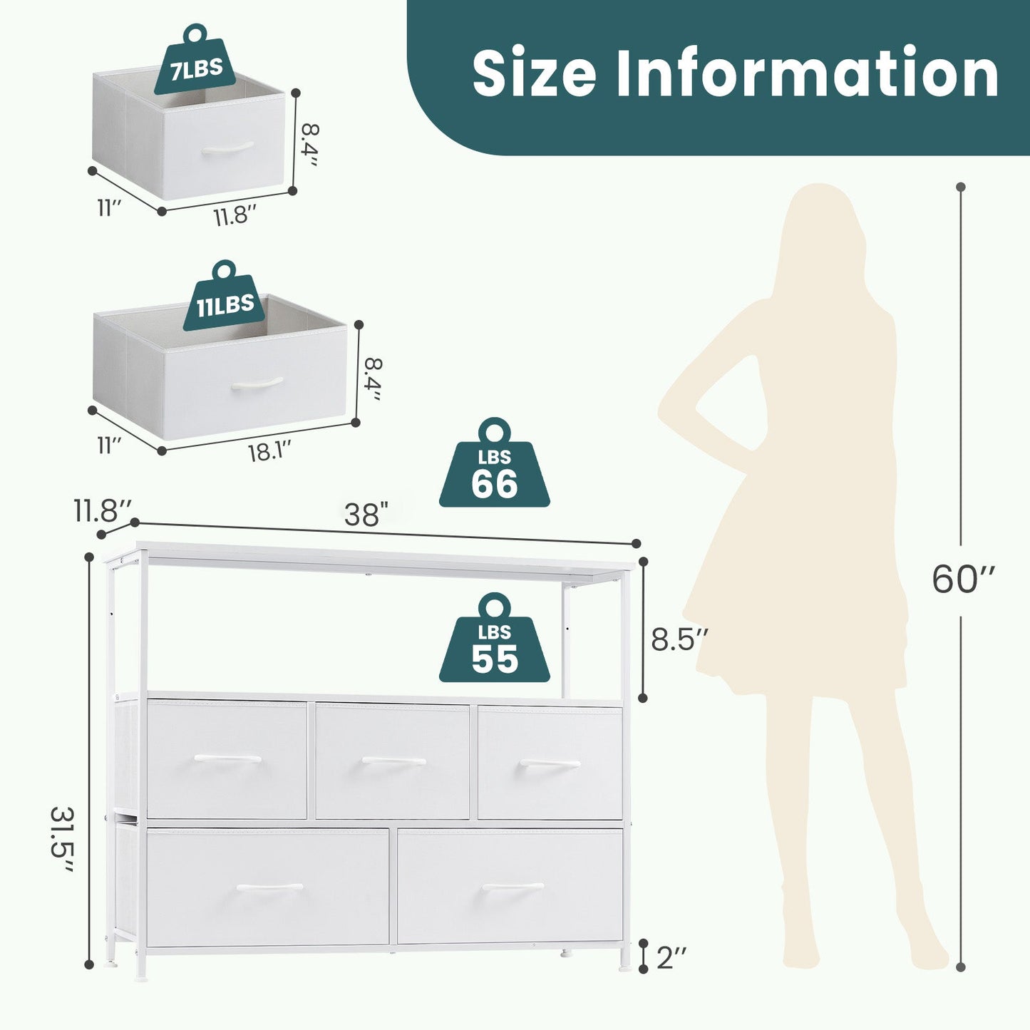 MyDepot Bedroom Dresser with Storage Drawers