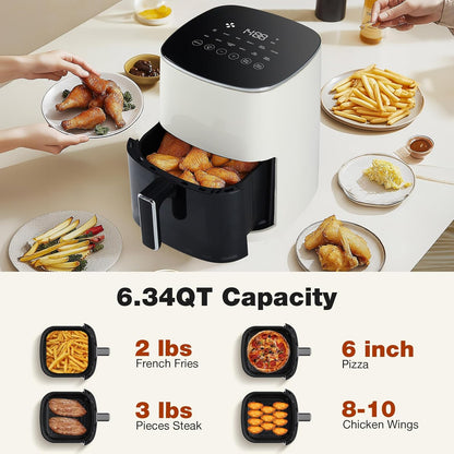 MyDepot Air Fryer 6-Quart  with Square Window 12-in-1 for Air Frying, Baking, Reheating, Dehydrating, Roasting, Steaming, 400°F